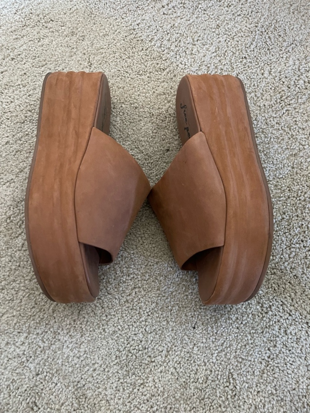 Free People Cognac Slide Platform Mules - Picture 2 of 4